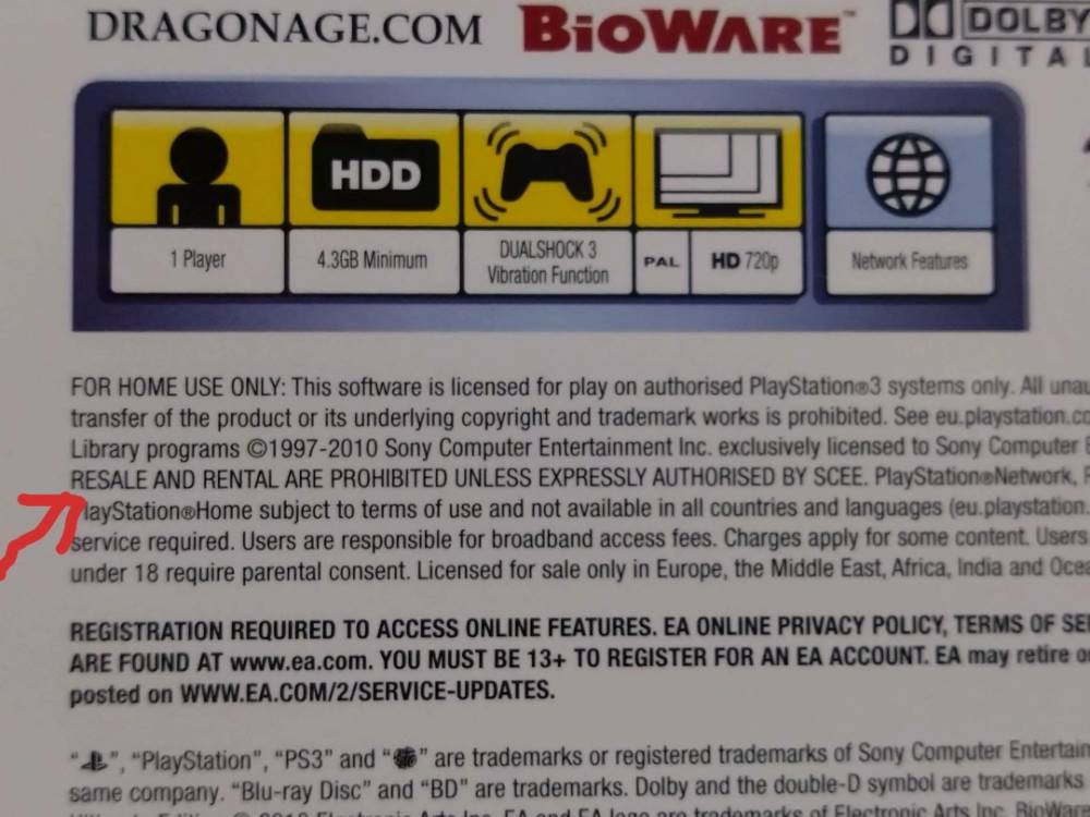 Prohibición segunda mano caja PS3